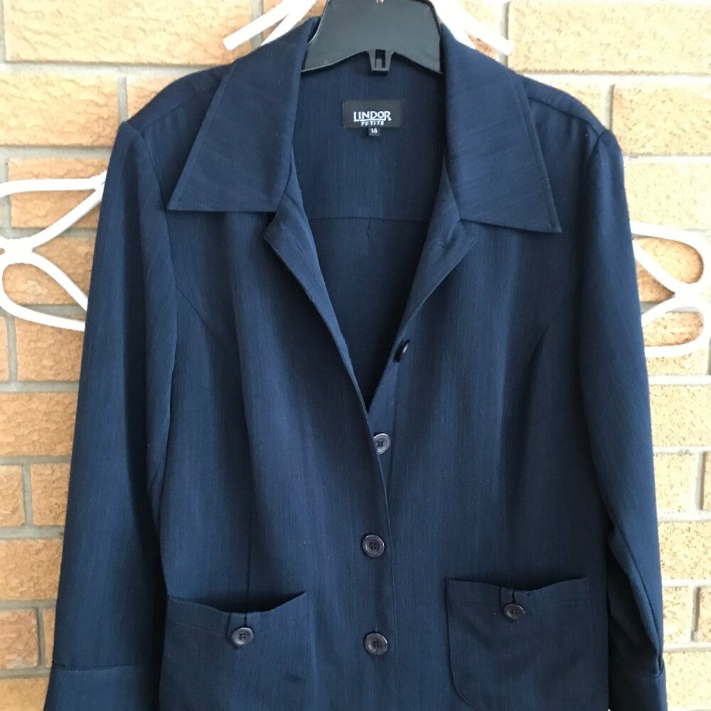 Lindor Petite Ladies Dark Blue Blazer Size 14